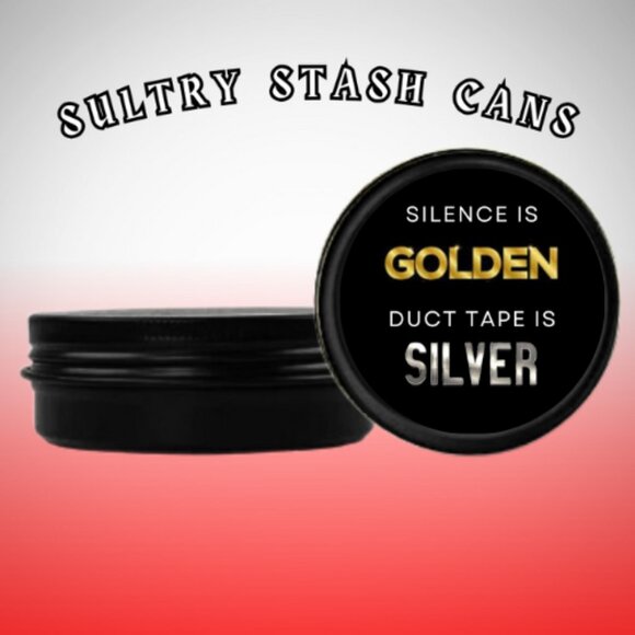 SILENCE IS GOLDEN - DUCT TAPE IS SILVER STASH JAR - Picture 2 of 2